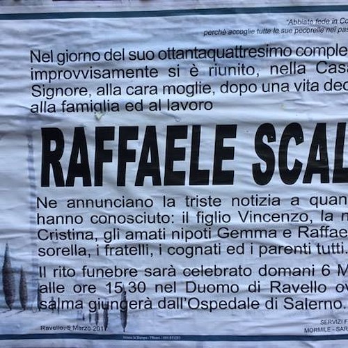 Ravello, addio a Raffaele Scala