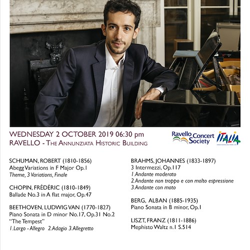 Ravello Concert Society, settimana di musica da camera dedicata a Schumann 
