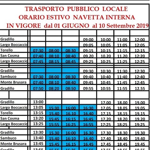 Ravello, dal 1° giugno nuove corse del trasporto pubblico interno [ORARI]