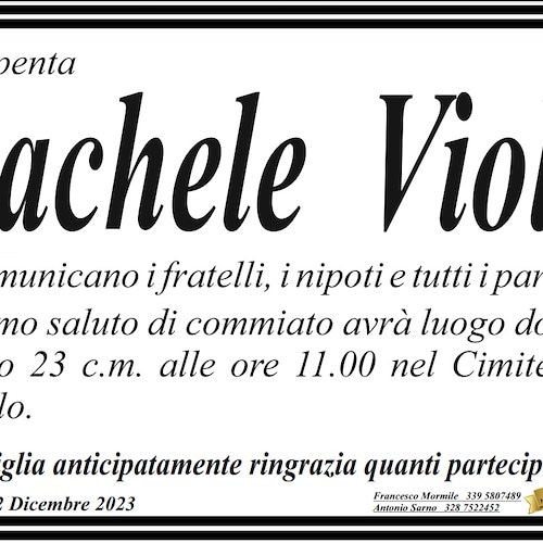 Ravello dice addio alla signora Rachele Viola