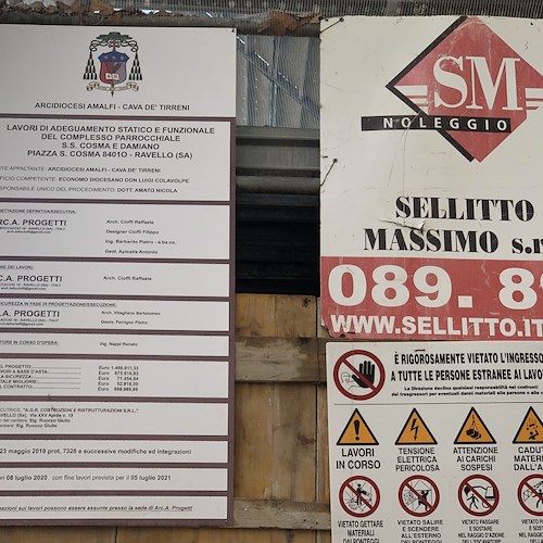 Ravello, lavori al complesso residenziale di San Cosma: 8 nuovi appartamenti per le famiglie