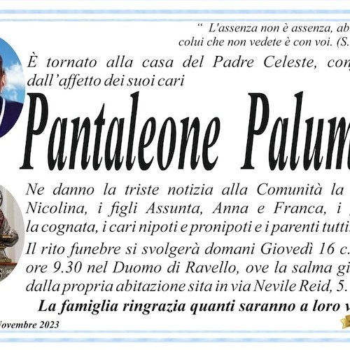 Lutto Palumbo a Ravello