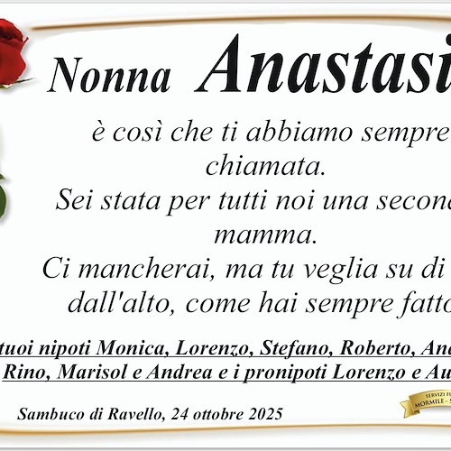 Ravello piange la scomparsa di Anastasia Apicella, vedova Cioffi