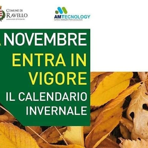 Ravello: raccolta differenziata, da 1° novembre in vigore calendario invernale