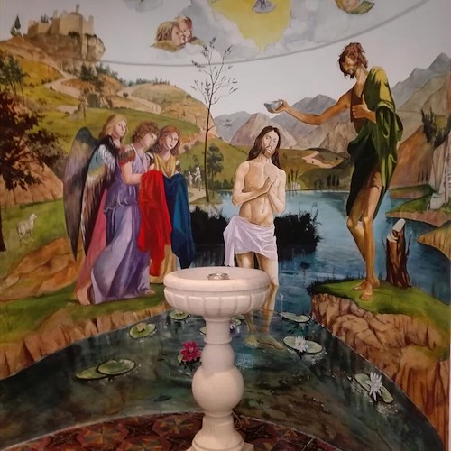 Ravello, un nuovo fonte battesimale per il Santuario dei Santi Cosma e Damiano [FOTO]