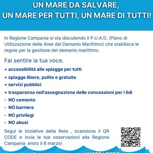 Regione verso approvazione PUAD. Rete Campana per il Mare Libero non ci sta: «Premiati cemento e privatizzazione spiagge»