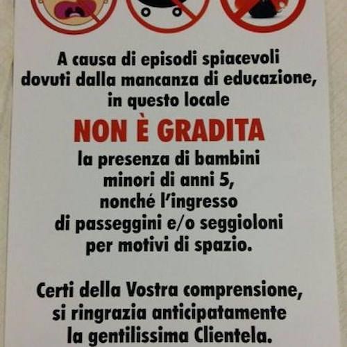 Roma: il ristorante che vieta l’ingresso ai bambini sotto i 5 anni