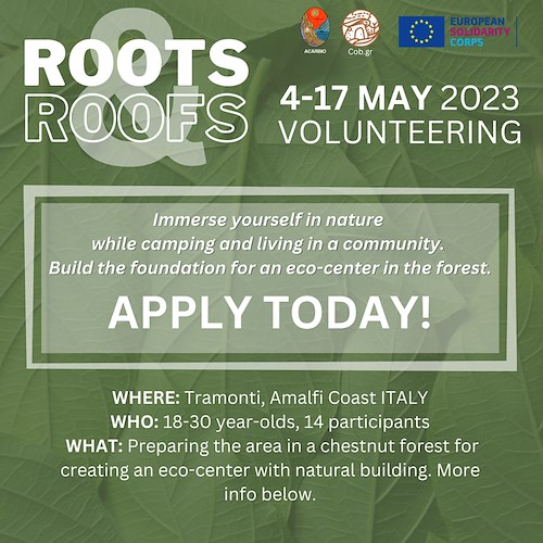 “Roots & Roofs”, il nuovo progetto di Acarbio Costiera Amalfitana su edilizia naturale e permacultura /COME PARTECIPARE