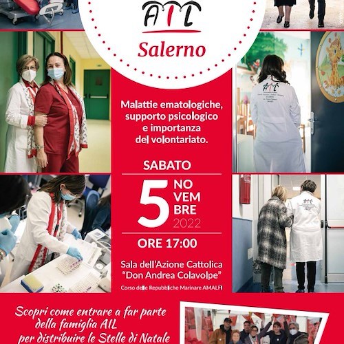 Sabato 5 novembre ad Amalfi ci si può unire ai volontari AIL in vista dell’iniziativa delle Stelle di Natale