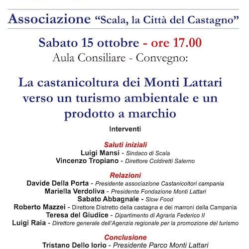 Sabato a Scala un convegno sulla castanicoltura dei Monti Lattari apre la "Festa della Castagna"