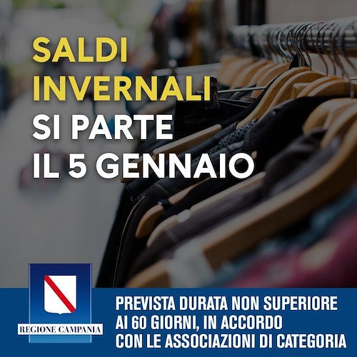 Saldi invernali, in Campania si parte il 5 gennaio