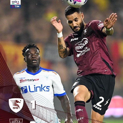 Salernitana presuntuosa, il Lecce passa all’Arechi