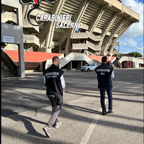 Salerno, blitz dei Nas ai punti ristoro dello Stadio Arechi: sanzioni e sospensioni nell'Area VIP