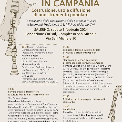 Salerno, Complesso San Michele: sabato 3 febbraio "La zampogna in Campania"