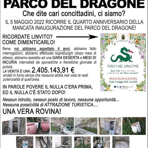 Scala affida Parco e Grotta del Dragone mai inaugurati a Coordinamento Distretti Turistici Campania. Lo sdegno della minoranza