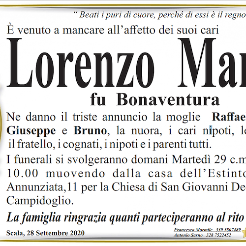 Scala dice addio a Lorenzo Mansi: domani i funerali 