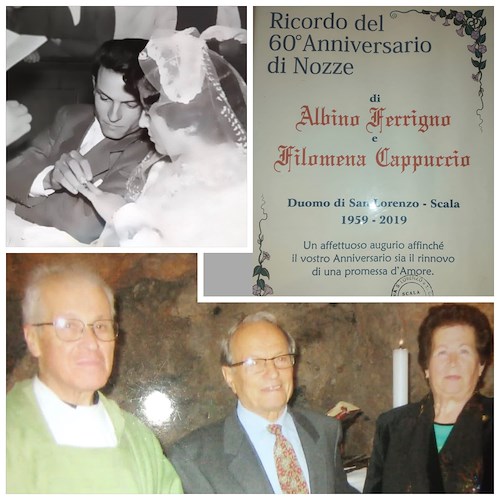 Scala, i 61 anni di matrimonio di Albino Ferrigno e Filomena Cappuccio 