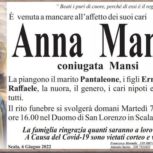 Scala piange la morte della signora Anna Mansi