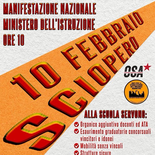 Scuola, 10 febbraio sciopero nazionale e presidio a Roma contro il precariato