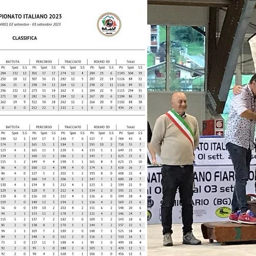 Sebastiano Borrelli di Tramonti terzo al Campionato Italiano FIARC, categoria "longbow"