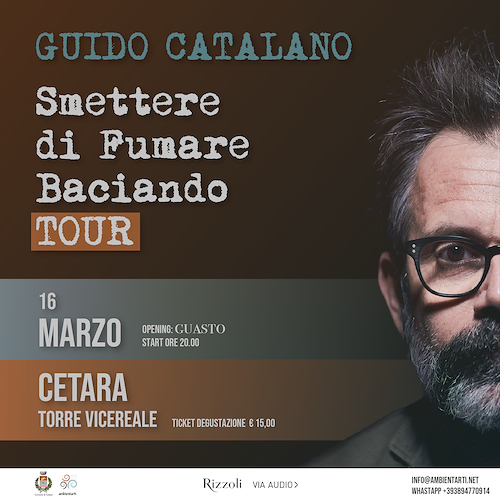 “Smettere di fumare baciando”: 16 marzo il nuovo libro di Guido Catalano arriva a Cetara