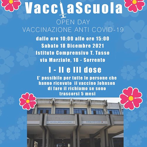 Sorrento, 18 dicembre Open Day per la vaccinazione all'Istituto T. Tasso 