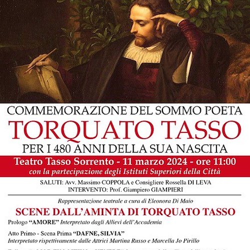 Sorrento commemora Torquato Tasso in occasione dei 480 anni della nascita