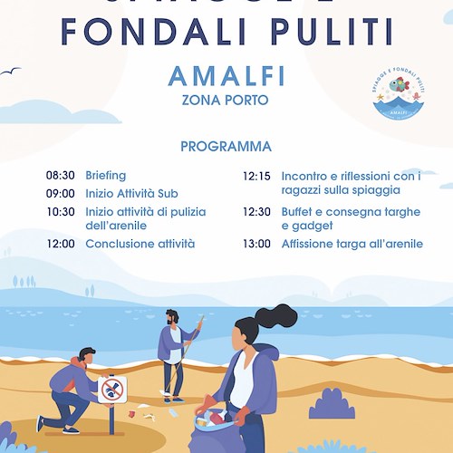 “Spiagge e Fondali Puliti”: ad Amalfi una giornata di pulizia dedicata alla salvaguardia dell’ambiente e del mare