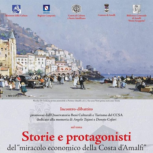Stasera alla Biblioteca "Scoppetta" si parla di storie e protagonisti del miracolo economico della Costa d'Amalfi