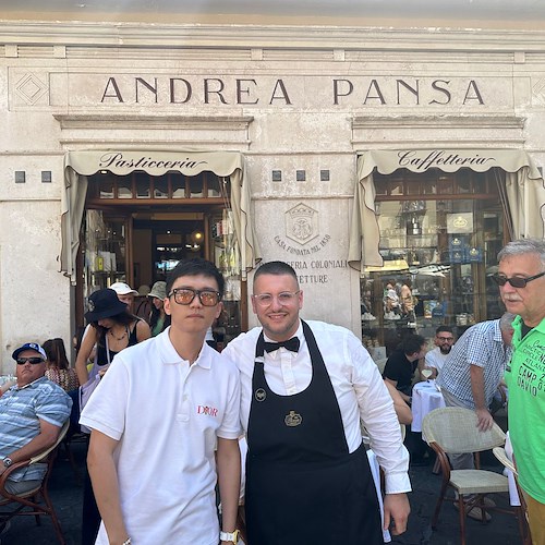 Steven Zhang ad Amalfi, il Presidente dell'Inter ospite della Pasticceria Pansa
