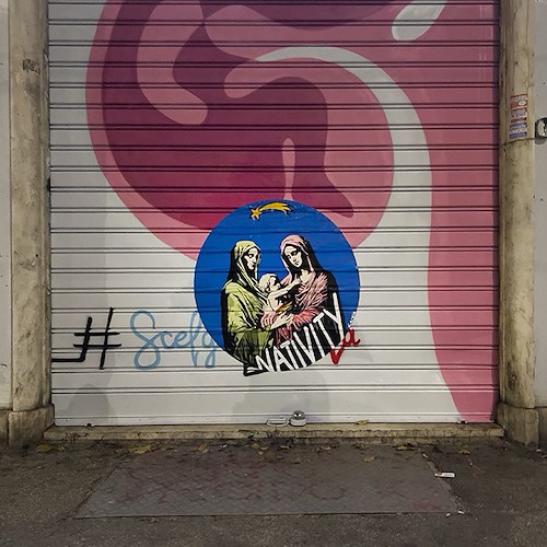Street Art: a Roma in Viale Manzoni la nuova opera provocazione di Laika sulla Natività
