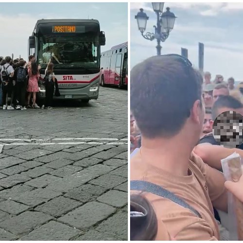 Studenti e turisti “lottano” per entrare nel bus per Positano: ancora criticità nel trasporto pubblico in Costa d’Amalfi
