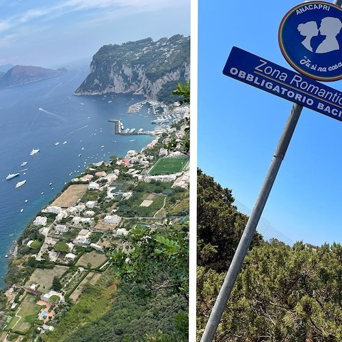 Sul belvedere di Anacapri è "obbligatorio baciarsi" 