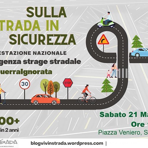 "Sulla Strada in Sicurezza", 21 maggio a Sorrento la manifestazione contro l'emergenza delle stragi stradali