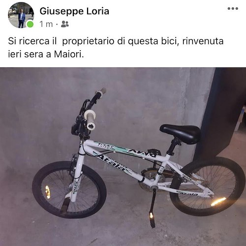 Tentano di rubare bicicletta a Minori: i Carabinieri riescono a recuperarla. Si cerca il proprietario [FOTO]