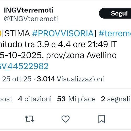 Terremoto in Irpinia, tremori percepiti in Costiera Amalfitana