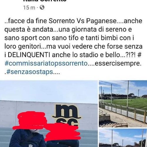 Tifosi additati come "delinquenti" da poliziotti sorrentini, Sindaco di Pagani sporge denuncia per diffamazione aggravata 