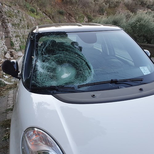 Tragedia sfiorata a Ravello: albero spezzato su auto in transito, 36enne miracolato [FOTO]