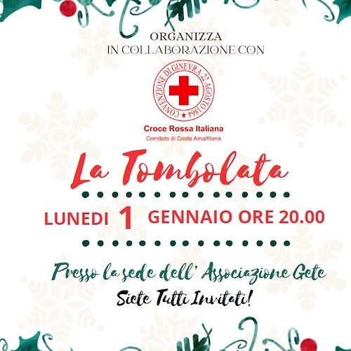 Tramonti, 1° gennaio a Gete la Tombolata di Beneficenza a favore della Croce Rossa della Costiera Amalfitana