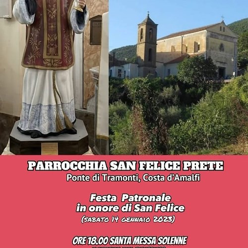Tramonti, 14 gennaio Ponte festeggia il patrono San Felice Prete di Nola
