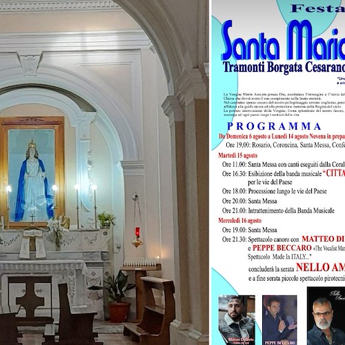 Tramonti, 15 e 16 agosto Cesarano in festa per Santa Maria Assunta /PROGRAMMA