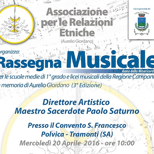 Tramonti: 20 aprile torna Rassegna Musicale "Aurelio Giordano"