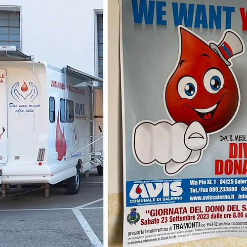 Tramonti, 23 settembre si dona il sangue nell'autoemoteca AVIS: necessaria prenotazione