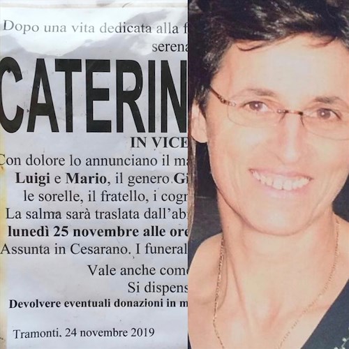 Tramonti: addio a Caterina Manzi, anima del Caseificio Vicedomini