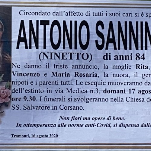 Tramonti dice addio ad Antonio Sannino, storico verificatore SITA