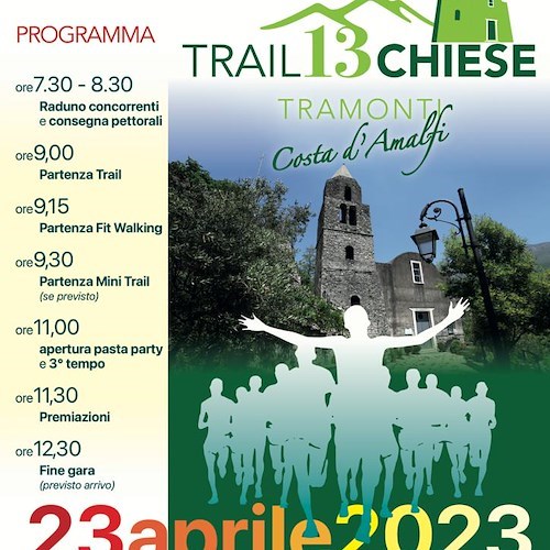 Tramonti, domenica 23 aprile al via la prima edizione del Trail delle 13 Chiese