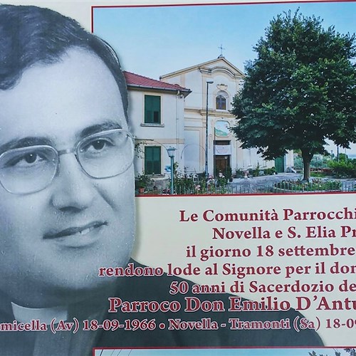 Tramonti festeggia i 50 anni di sacerdozio di Don Emilio D’Antuono