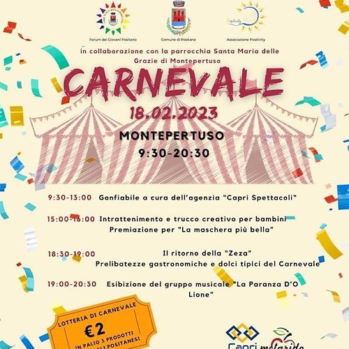 Tre giorni di eventi per il Carnevale a Positano