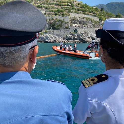 Tutela mare Costa d'Amalfi: intervento di Guardia Costiera e Carabinieri tra Minori e Atrani