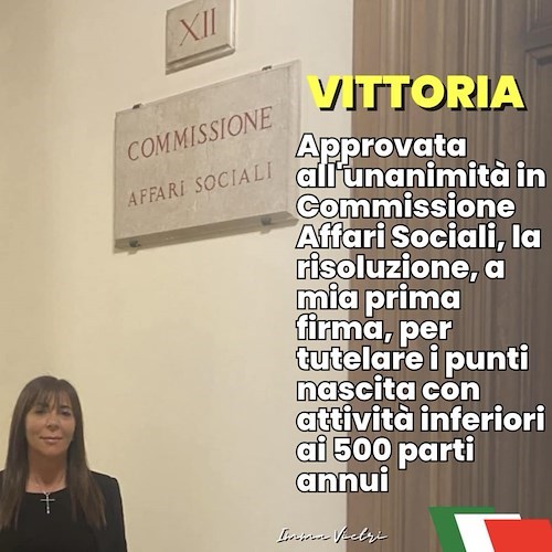 Tutela Punti Nascita, approvata risoluzione di FdI. Vietri: «Una buona notizia per partorienti e figli»